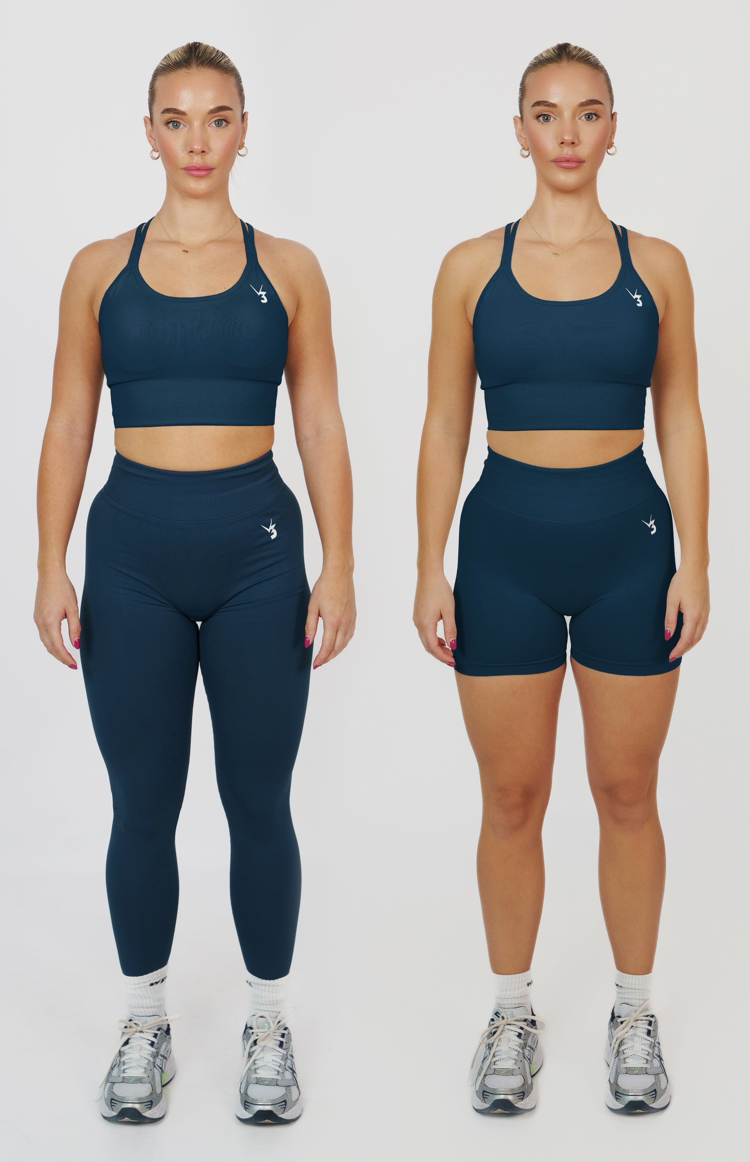 Form Seamless Scrunch Sports Bra, Leggings & Shorts Set - Deep Turquoise