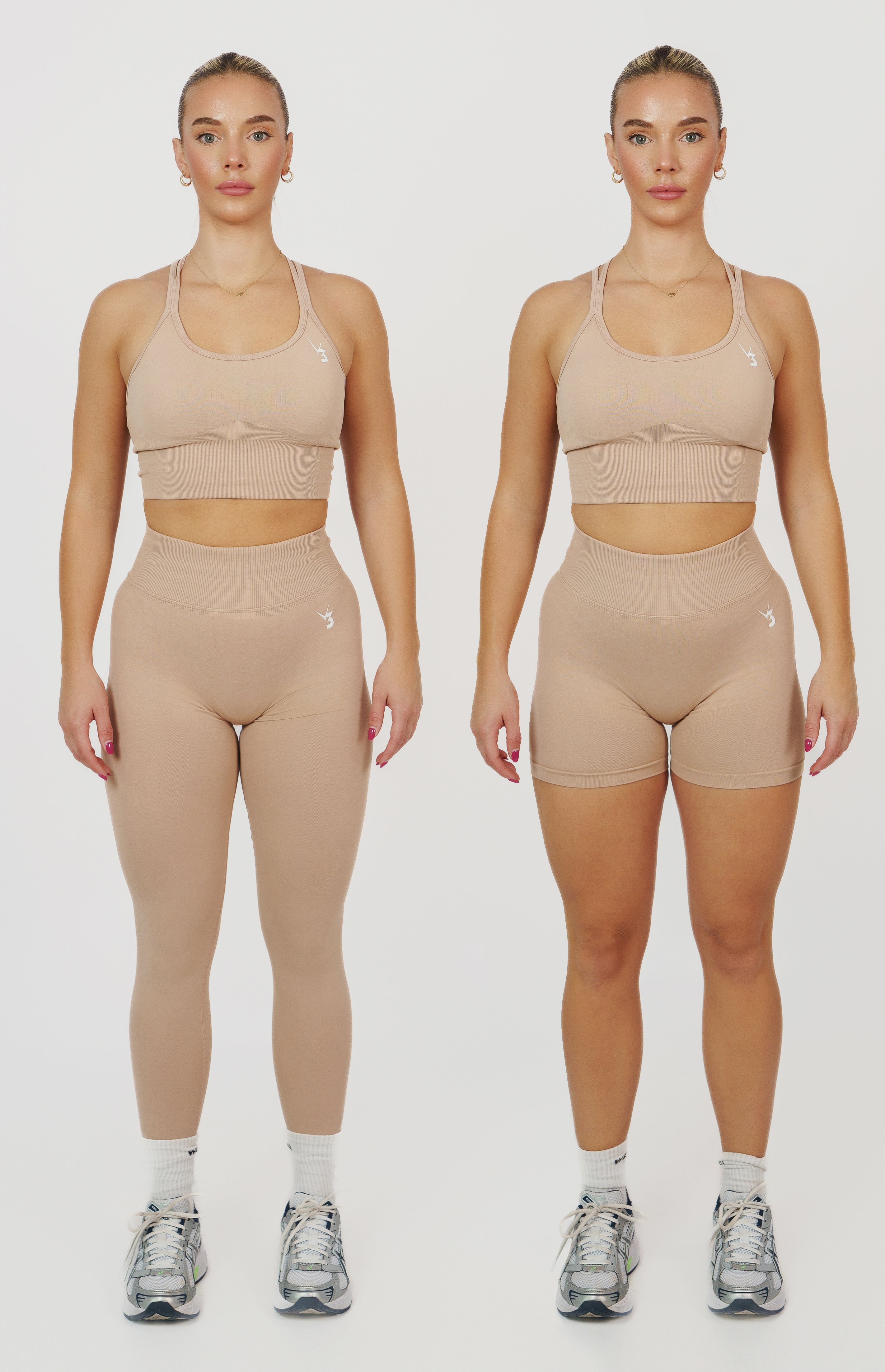 Form Seamless Scrunch Sports Bra, Leggings & Shorts Set - Dusty Pink