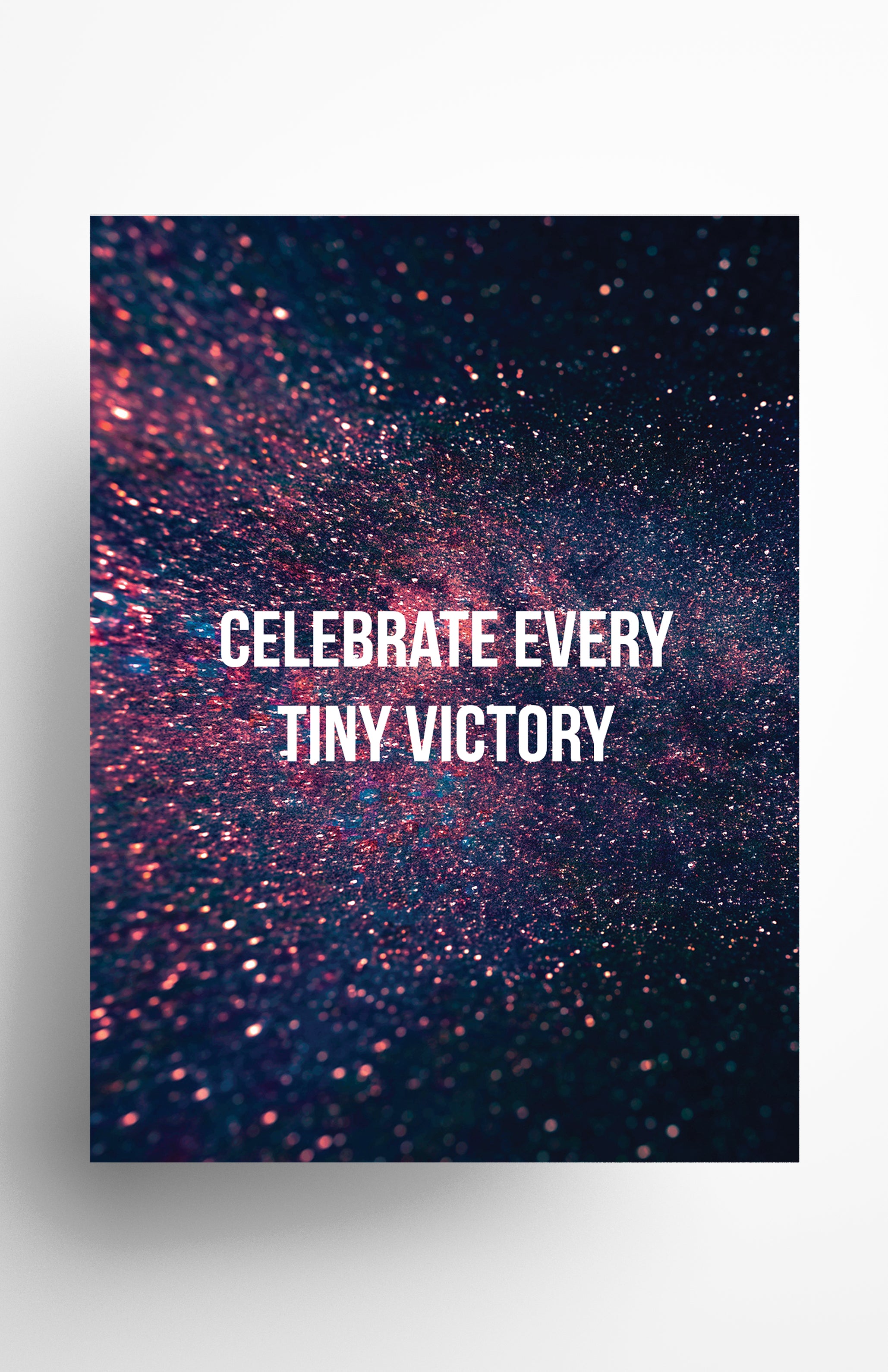 V3 Apparel womens Celebrate Every Tiny Victory, Motivational posters, mens inspirational wall artwork and empowering poster quote designs for office, home gym, school, kitchen and living room.
